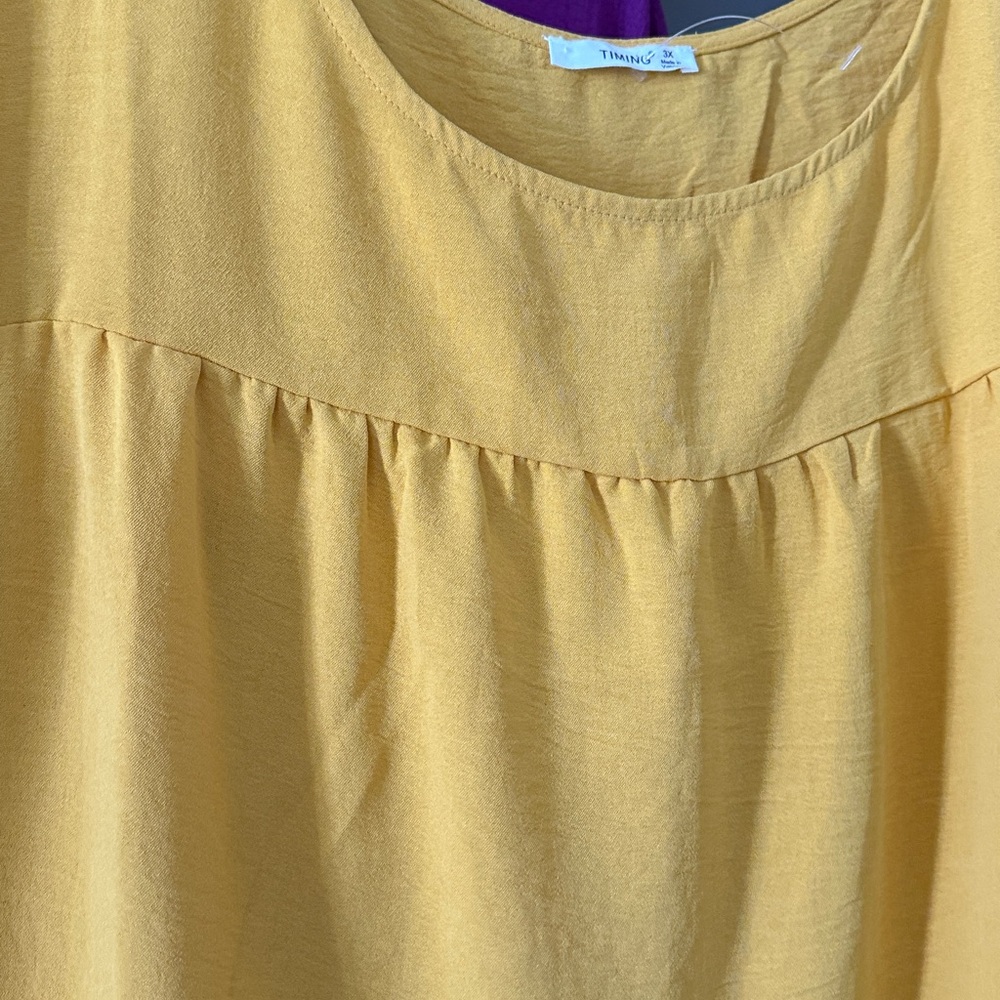 Nina Leonard Purple Tie-Front Top & Mustard Yellow Blouse Set not Nina Leonard - Picture 6 of 6